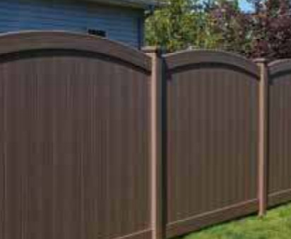 Brown Vinyl Fence Convex Chesterfield