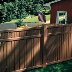 Brown Fencing for backyard Cedar Look