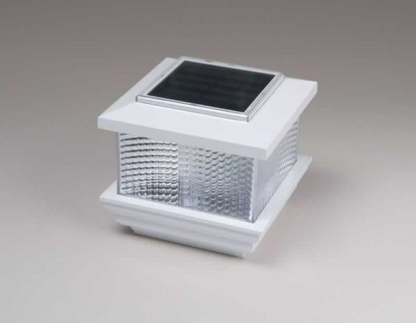 White Solar Post Caps