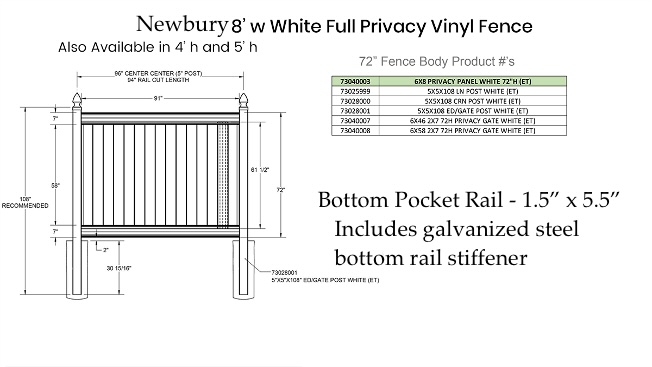 Newbury Vinyl Fence